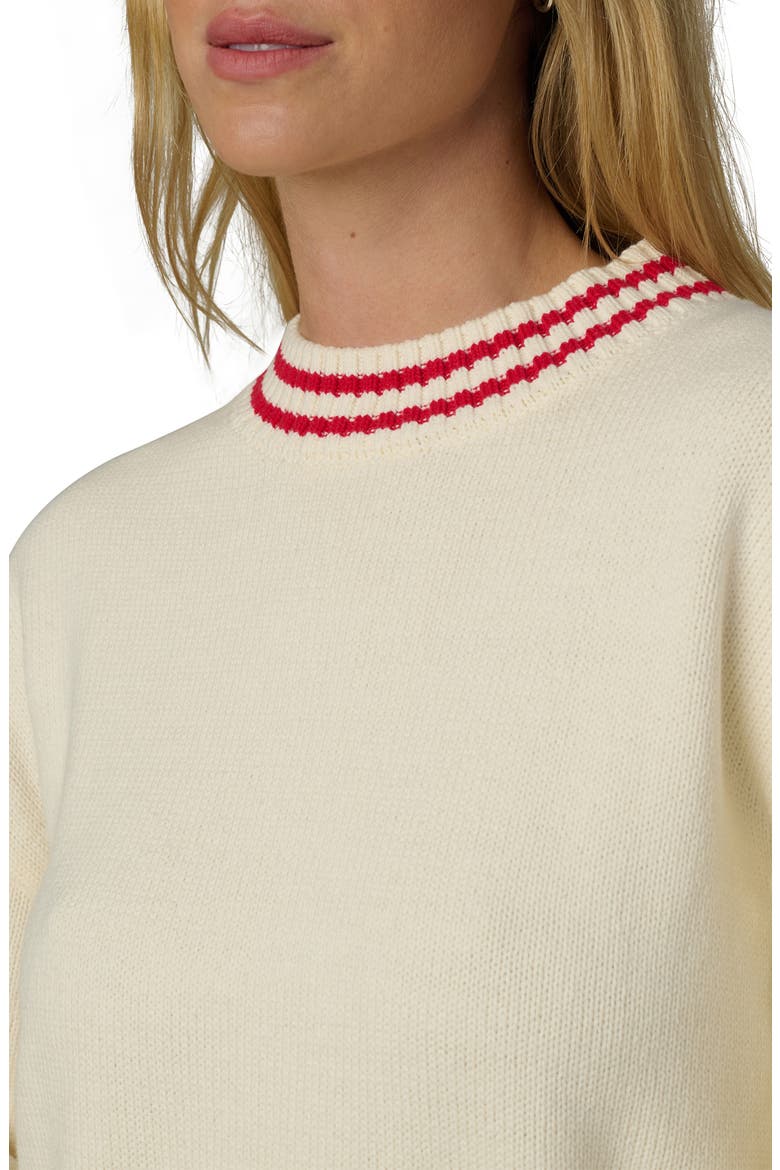 Benson Tipped Crewneck Sweater, Alternate, color, ECRU