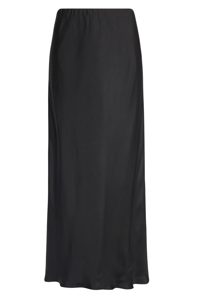 Heidi Silk Slip Skirt, Alternate, color, JET