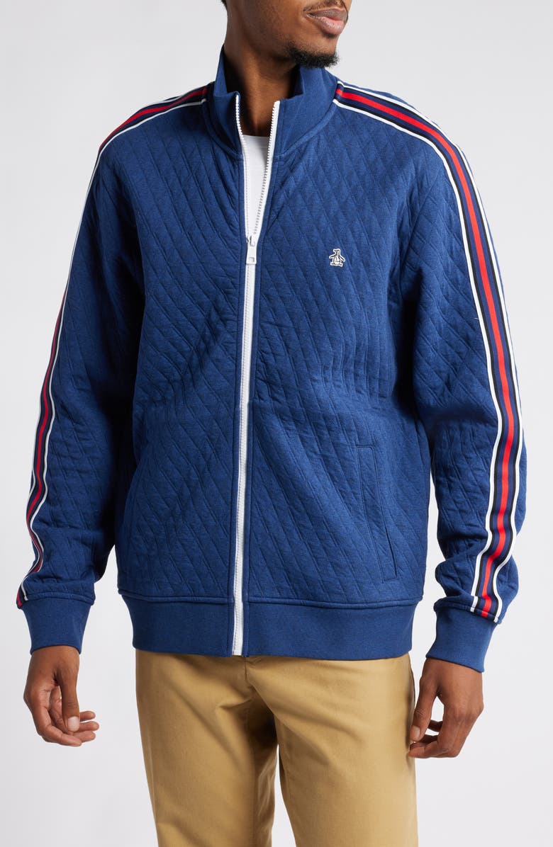 Original Penguin Quilted Cotton Blend Track Jacket, Main, color, 