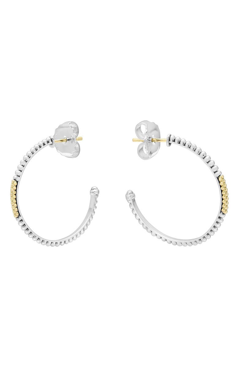 LAGOS Caviar 'Superfine' Two-Tone Hoop Earrings, Main, color, Silver/ Gold