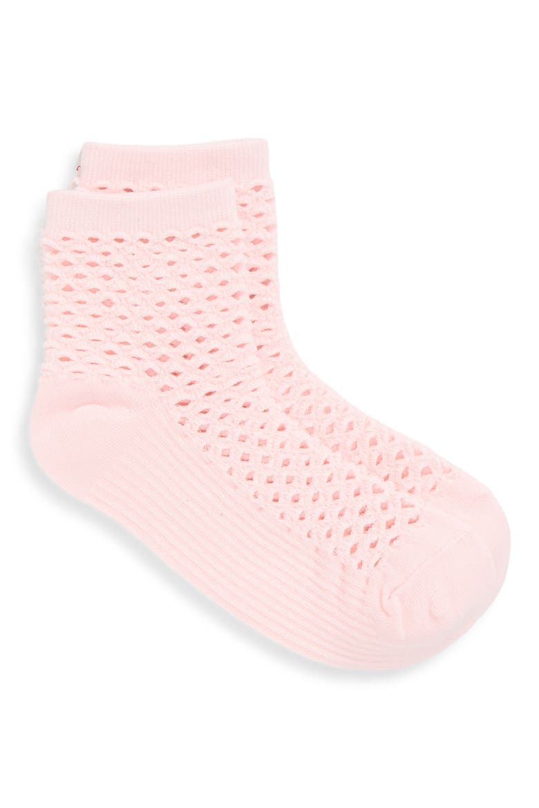 Netted Crew Socks, Alternate, color, PINK