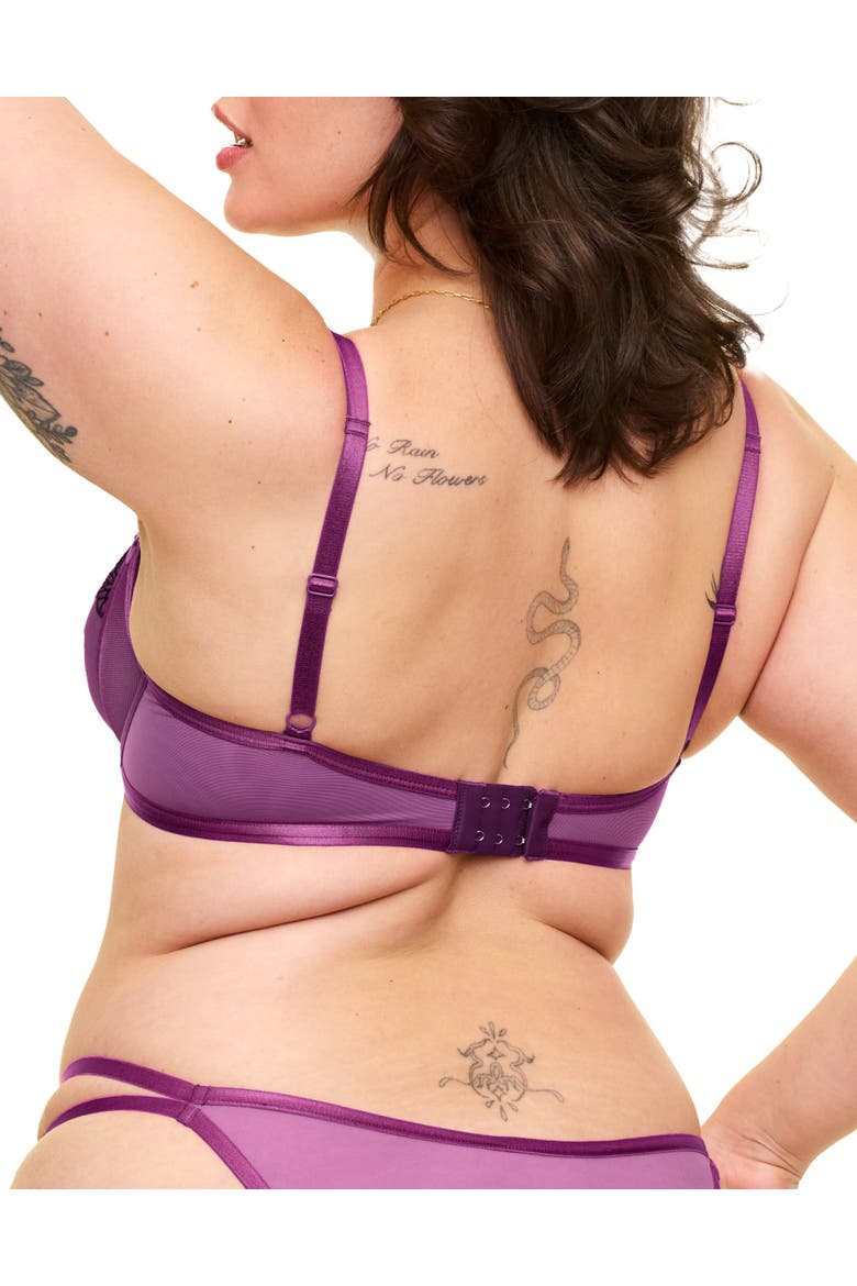 Jayda Unlined Balconette Bra, Alternate, color, Floral purple