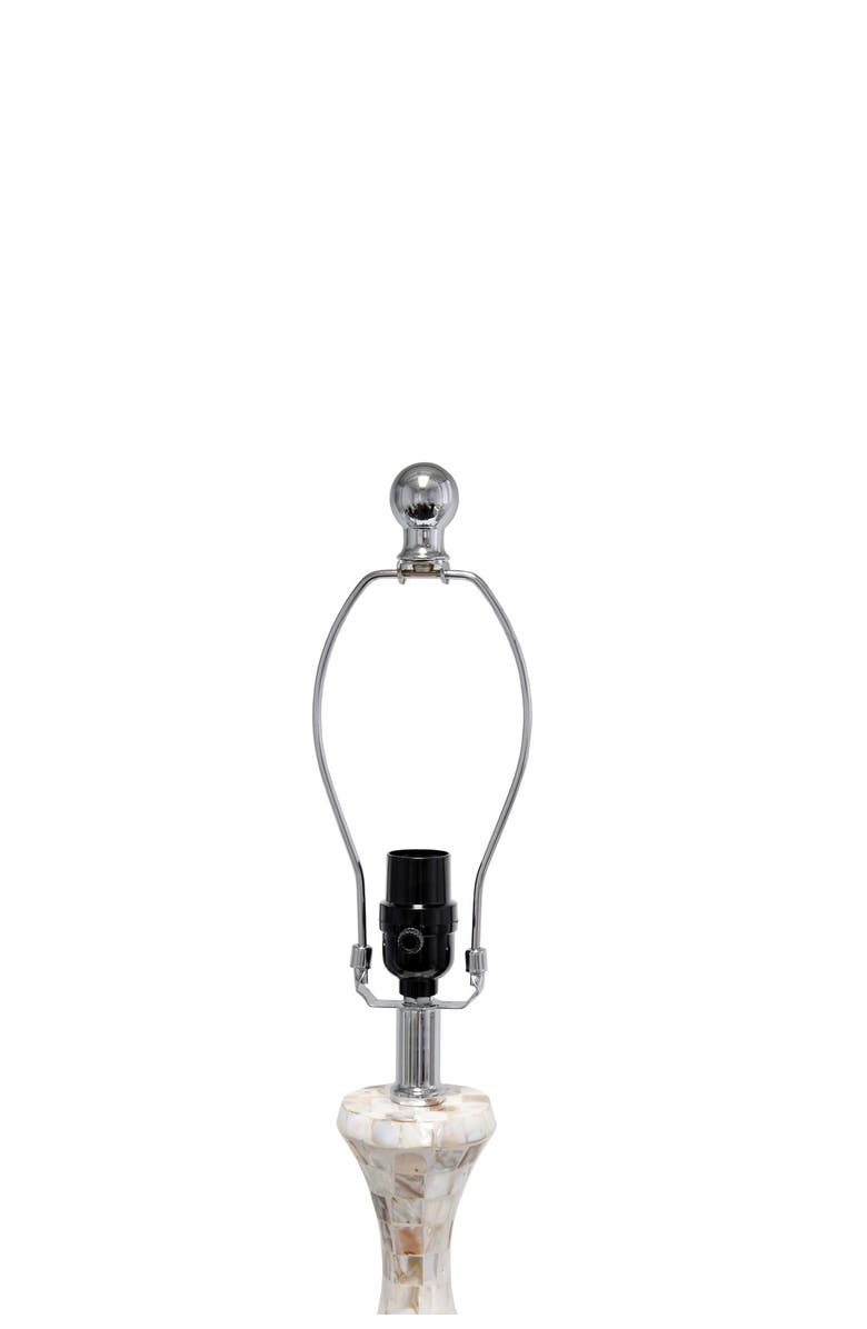 LALIA HOME Malibu Curved Mosaic Seashell Table Lamp with Chrome Accents, Alternate, color, 