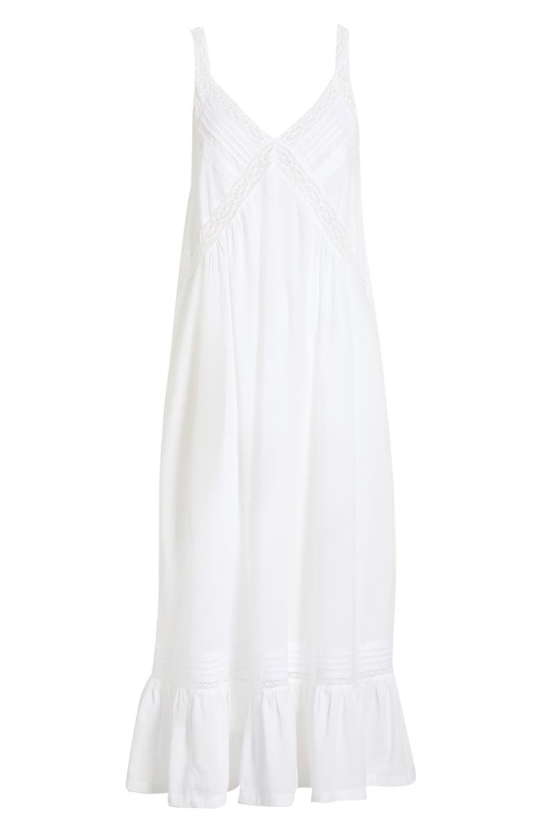 Nordstrom Peached Cotton Lawn Nightgown, Alternate, color, White