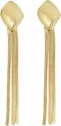 Panacea Diamond Shape Snake Chain Fringe Drop Earrings