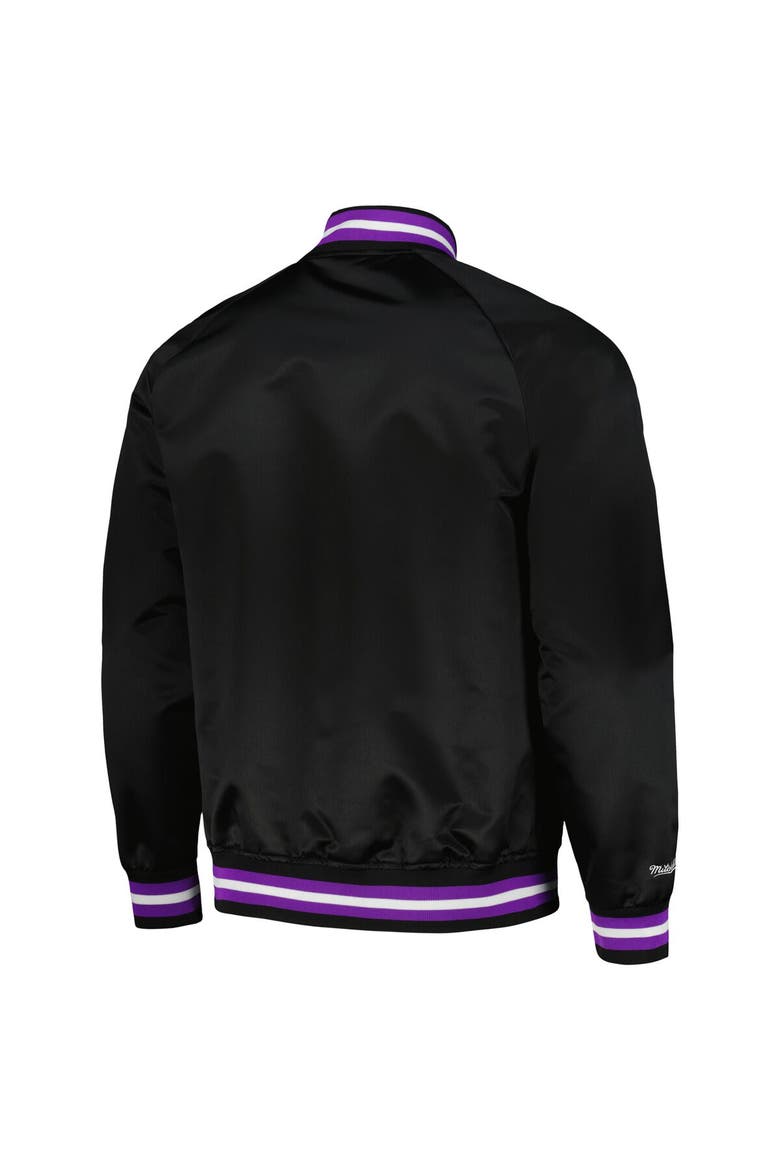 Men's Mitchell & Ness Black Toronto Raptors Hardwood Classics  Throwback Wordmark Raglan Full-Snap Jacket, Alternate, color, Black