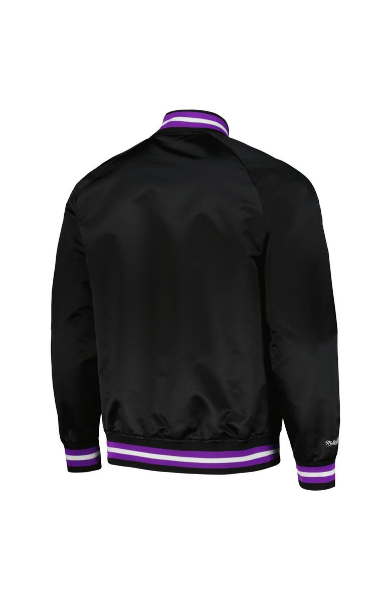 Mitchell & Ness Men's Mitchell & Ness Black Toronto Raptors Hardwood Classics Throwback Wordmark Raglan Full-Snap Jacket, Alternate, color, Black