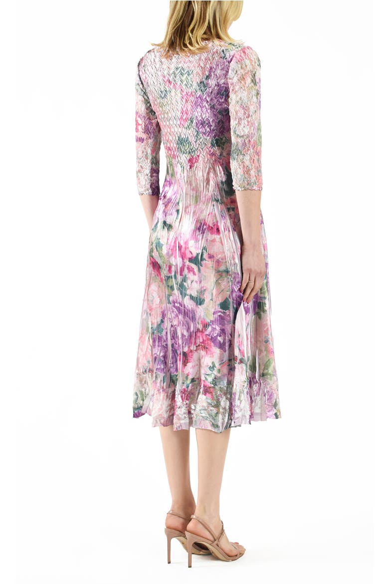 Rose Lace Sleeve CharmueseDress, Alternate, color, Bouquet Rose