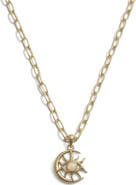 Awe Inspired Spellbound Cosmic Moon Eye Pendant Necklace
