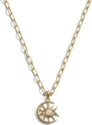 Awe Inspired Spellbound Cosmic Moon Eye Pendant Necklace