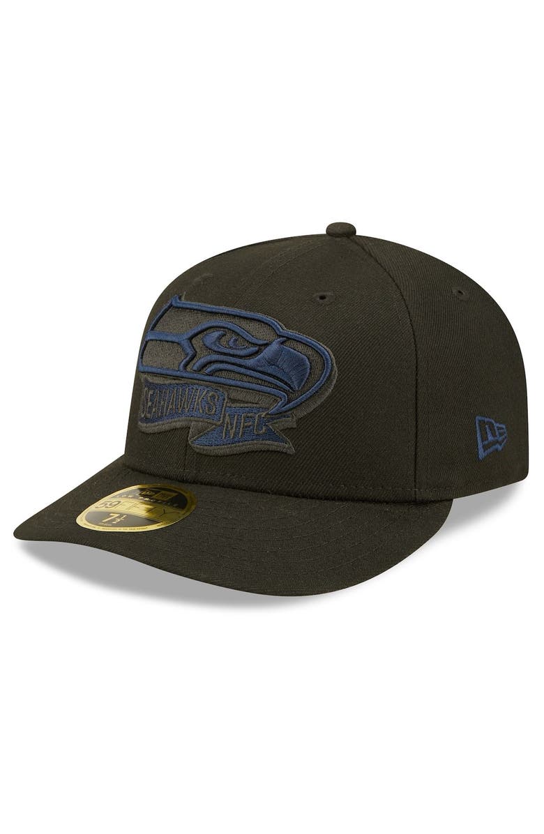 New Era Men's New Era Black Seattle Seahawks 2022 Sideline 59FIFTY Low Profile Pop Fitted Hat, Alternate, color, 