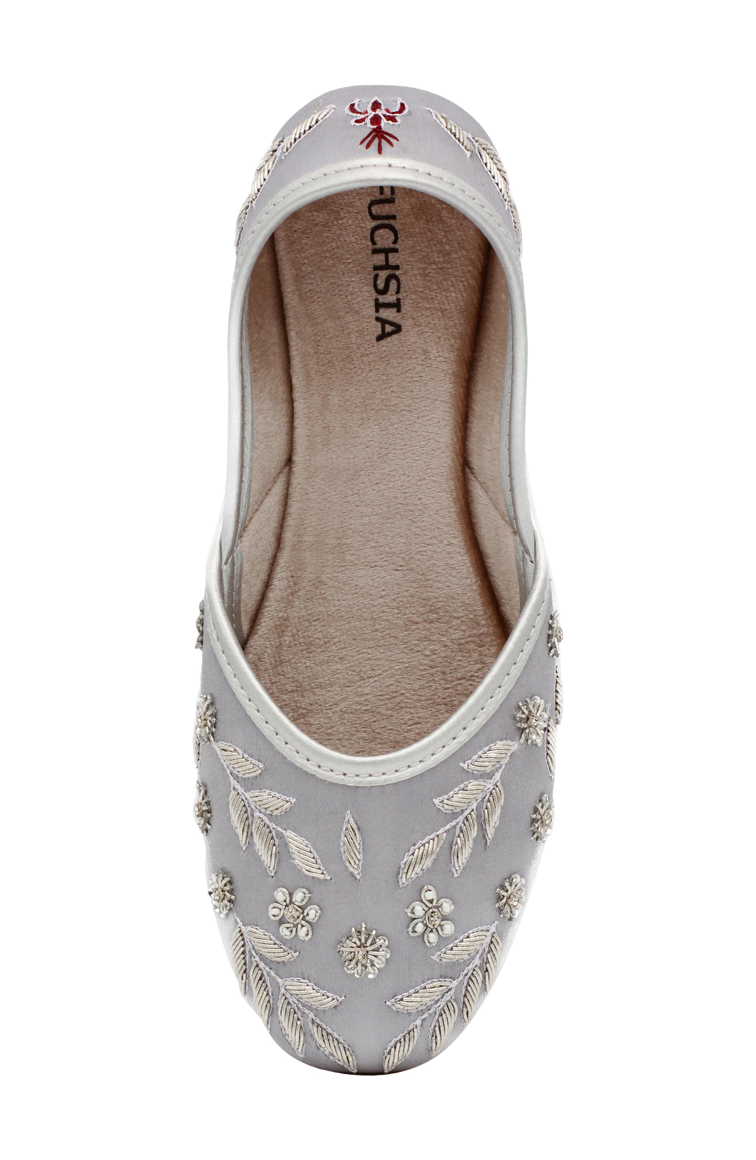 FUCHSIA Amira Silver Embroidery Flat, Alternate, color, Silver