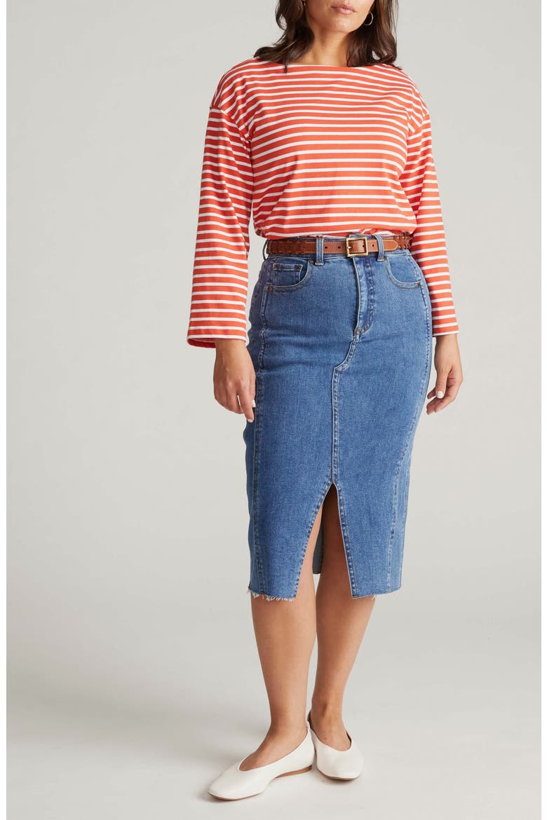 Montauk Breton Stripe Top, Alternate, color, VERMILION RED/ WHITE STRIPE