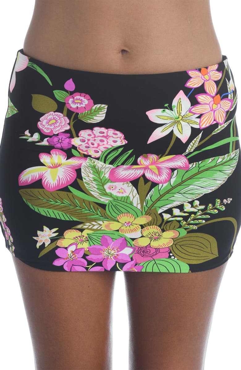 Trina Turk Moonlit Lotus Convertible High Waist Bikini Bottoms, Alternate, color, 