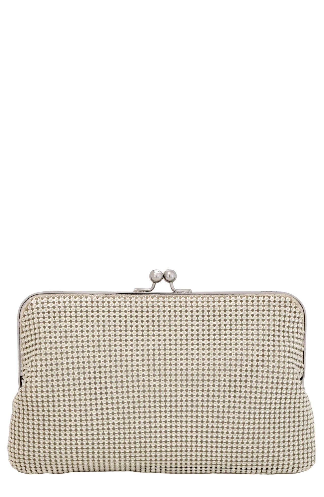 Whiting & Davis Mesh Clutch, Main, color, 