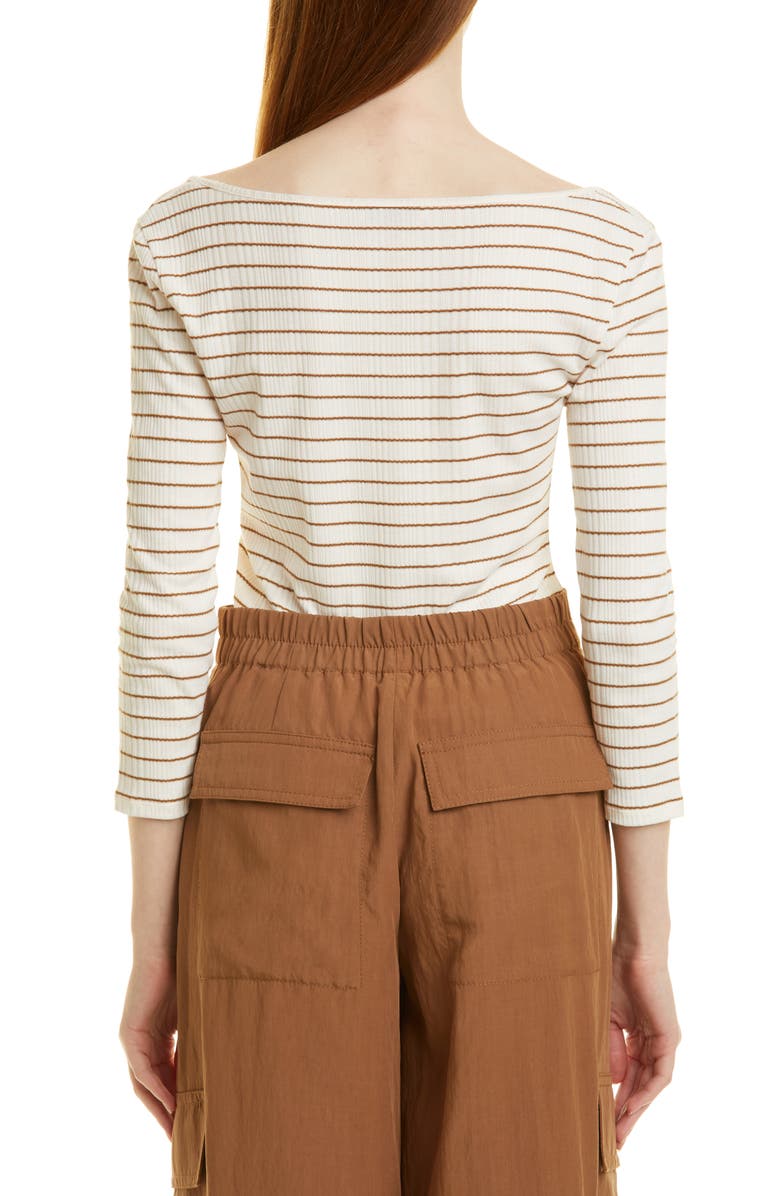 Vince Stripe Rib Scoop Neck Knit Top, Alternate, color, 