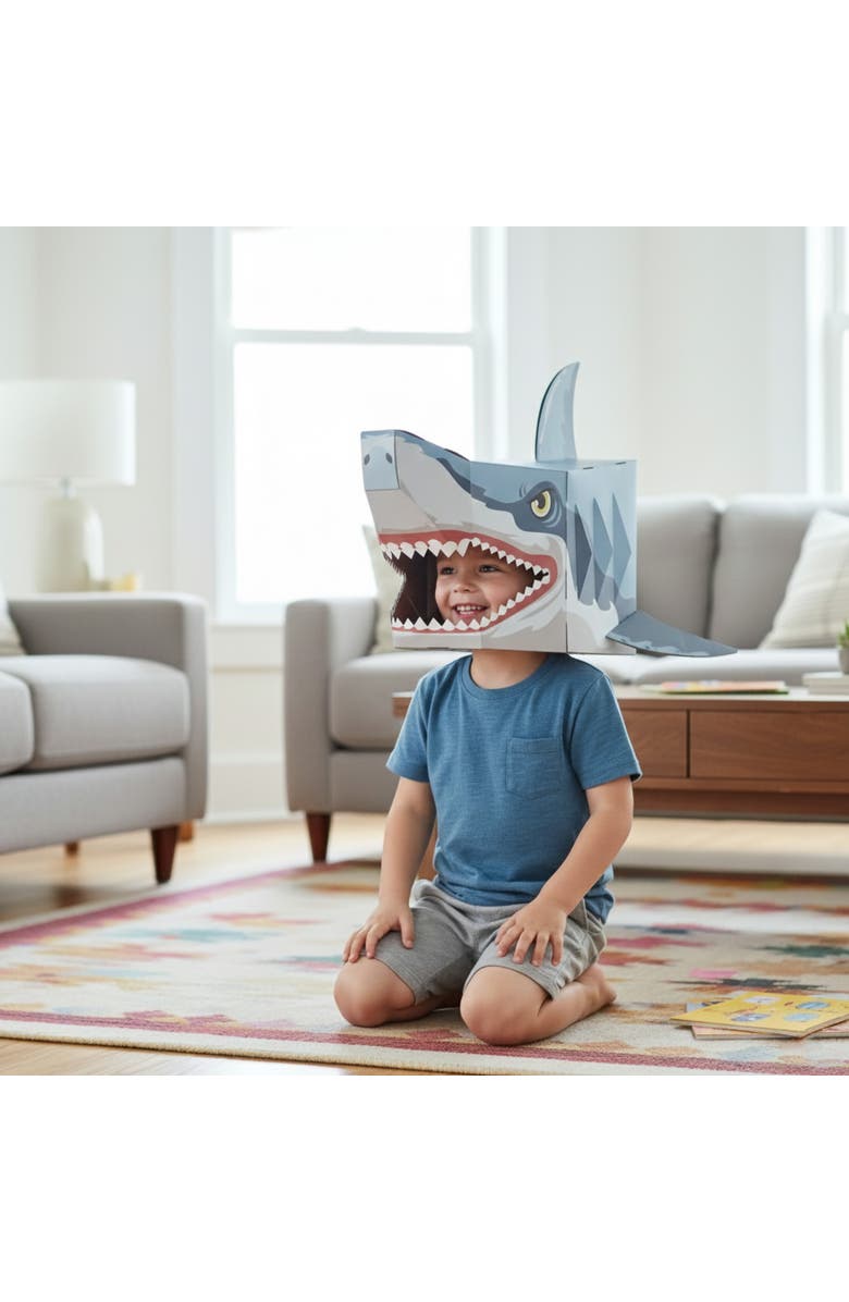 3D Paper Mask 3D Paper Shark Mask Craft for Kids (2 Pack), Fun & Easy Activity for Creative Play, Alternate, color, Blue