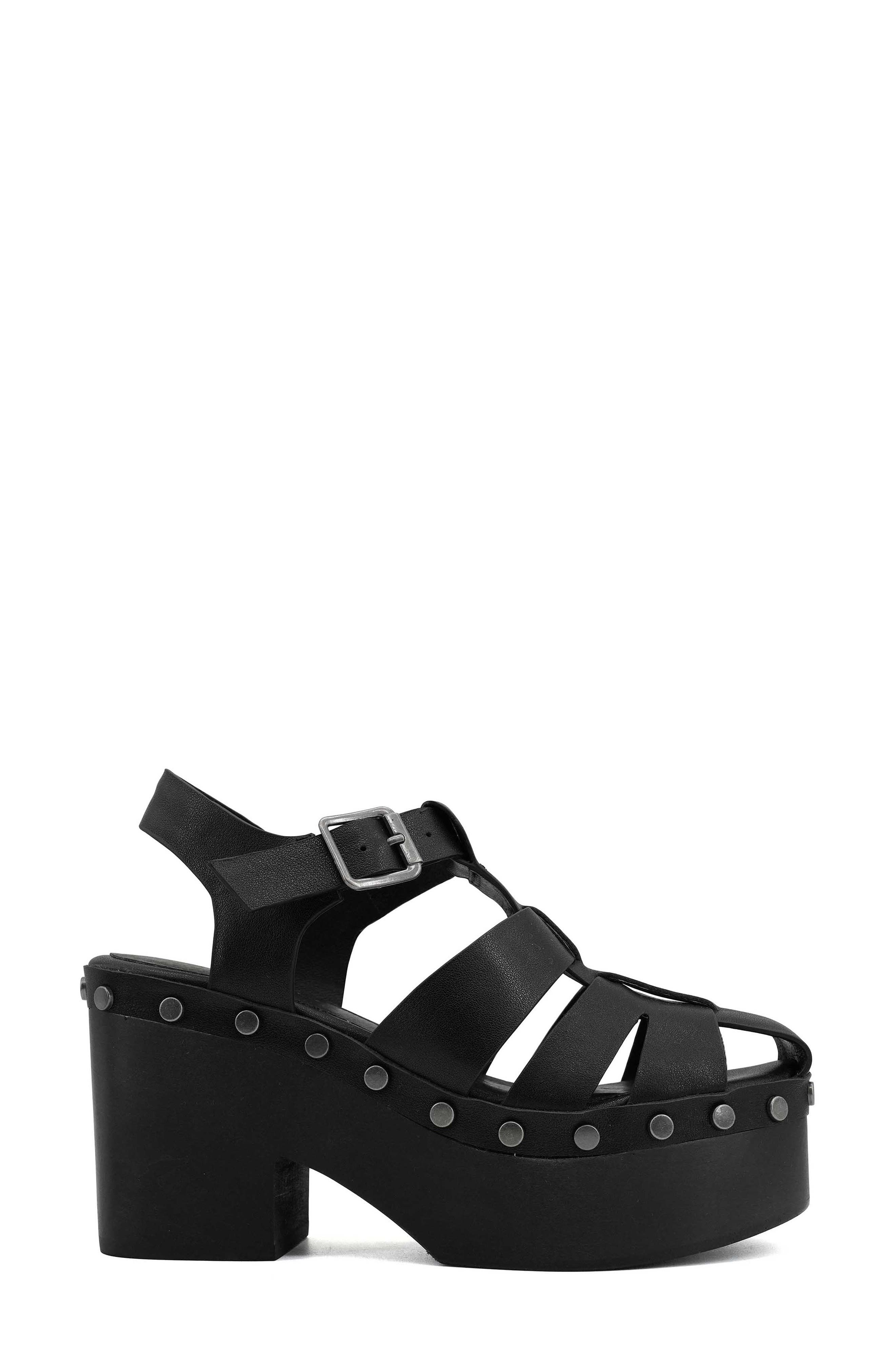 Artisan Crafted By Zigi Lorenza Platform Fisherman Sandal, Alternate, color, Black Leather