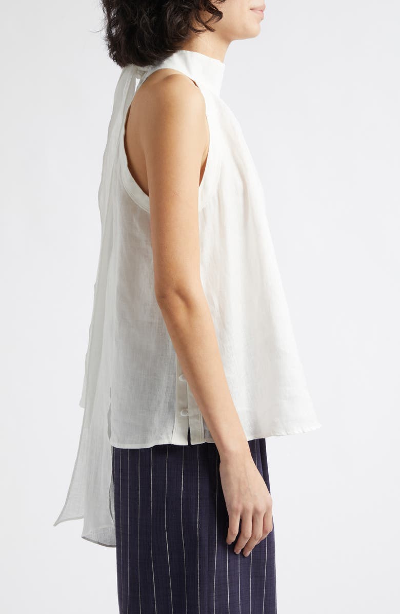 Reiss Andi Sleeveless Linen Mock Neck Top, Alternate, color, Ivory