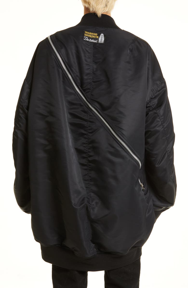 TAKAHIROMIYASHITA TheSoloist. Double Zip Detail Nylon Balloon Bomber Jacket, Alternate, color, 