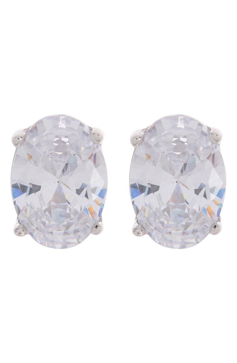 SUZY LEVIAN Rose Gold Plated Oval CZ Stud Earrings, Main, color,