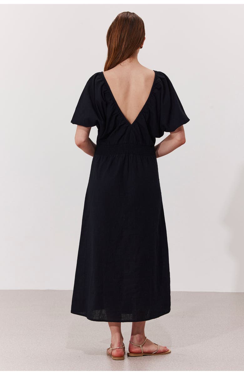 Gottex Beach Life Terra Puff Sleeve Midi Dress Cover-Up, Alternate, color, Black