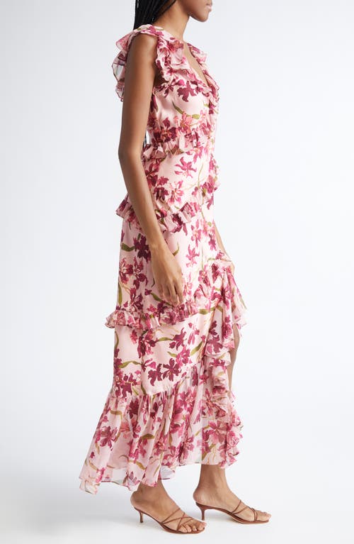 Cinq À Sept Trailing Hibiscus Maxi Dress In Pink