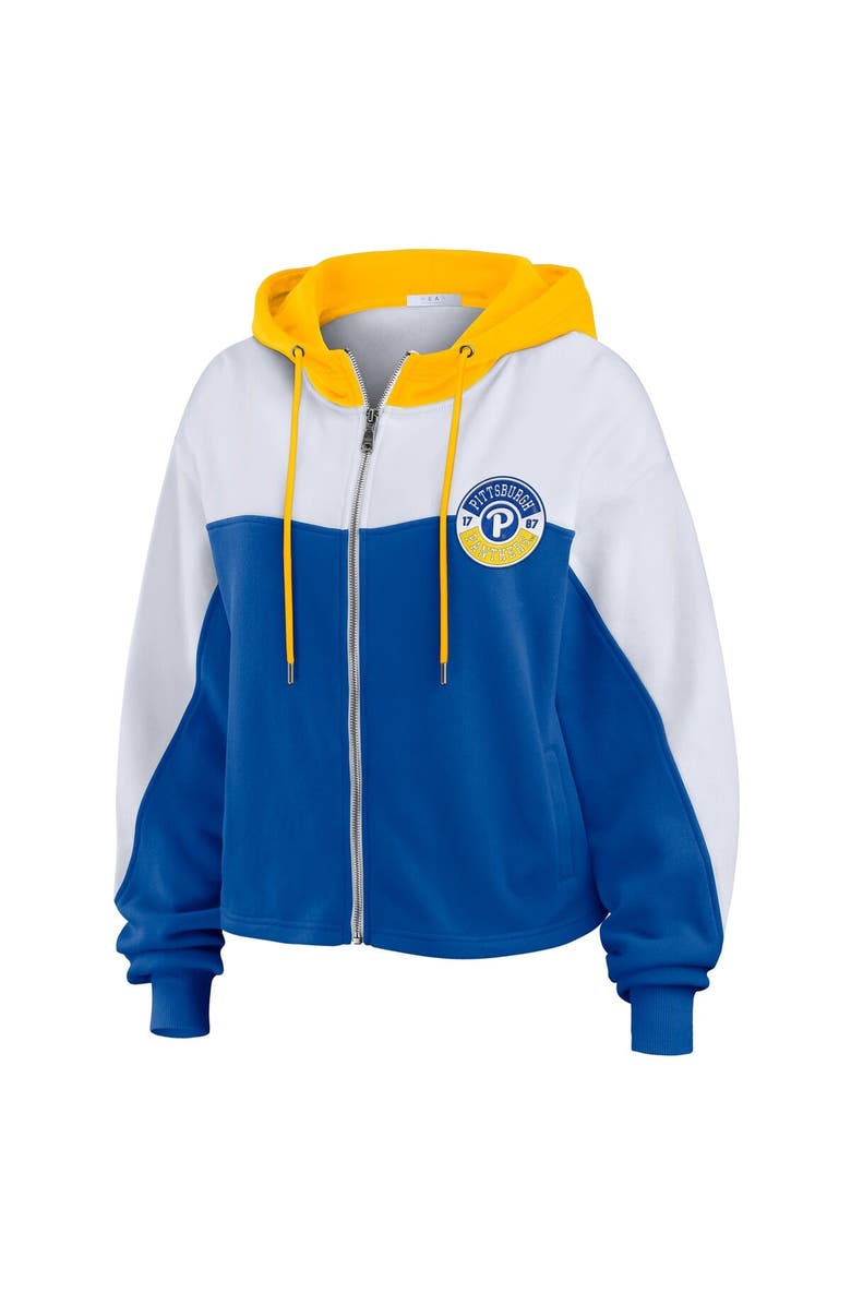 WEAR by Erin Andrews Women's WEAR by Erin Andrews Royal Pitt Panthers Color-Block Full-Zip Hoodie, Alternate, color, Royal