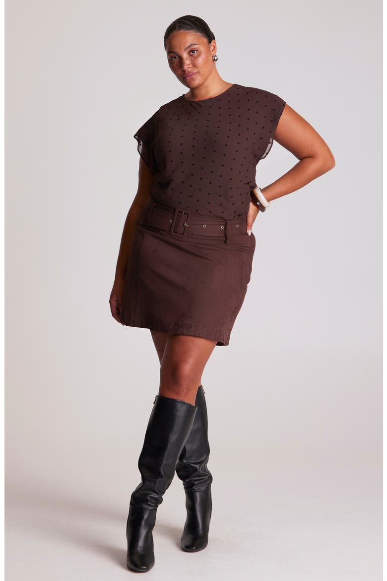 Rowan Belted Miniskirt, Alternate, color, CHESTNUT