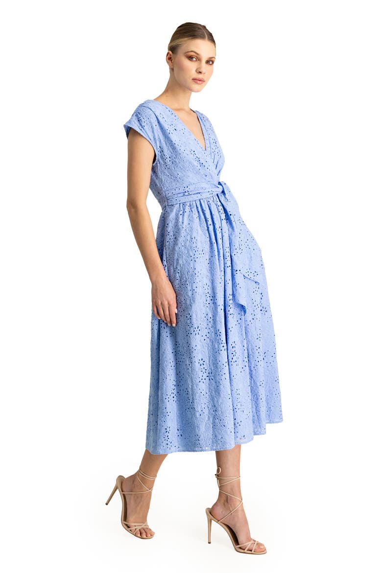 Lace Midi Dress, Alternate, color, BLUEBELL