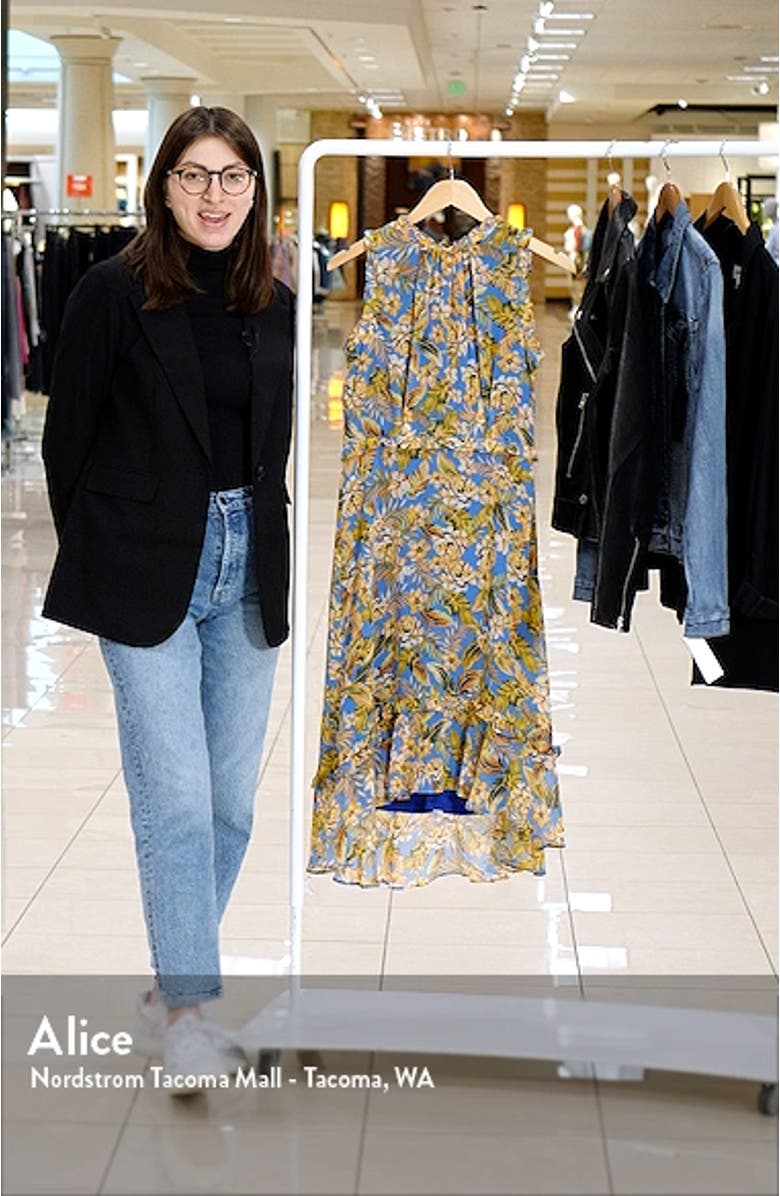 Floral Print Ruffle Midi Dress, sales video thumbnail