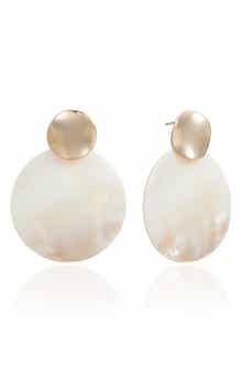Ettika Mother-of-Pearl Drop Earrings