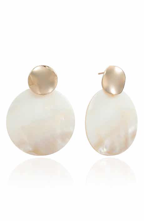 Ettika Mother-of-Pearl Drop Earrings