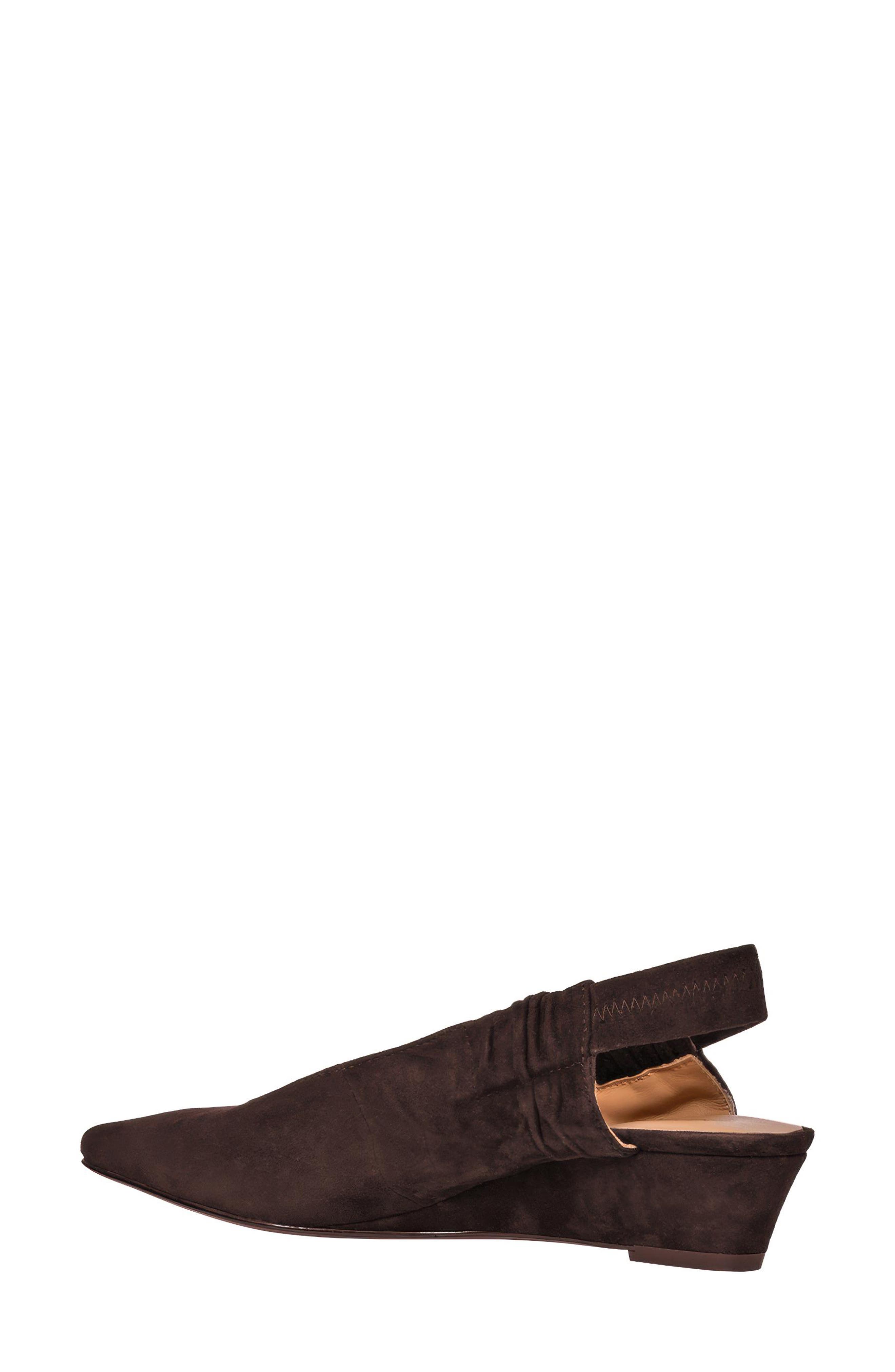 Odeya Slingback Pointed Toe Wedge Pump, Alternate, color, DARK BROWN SUEDE