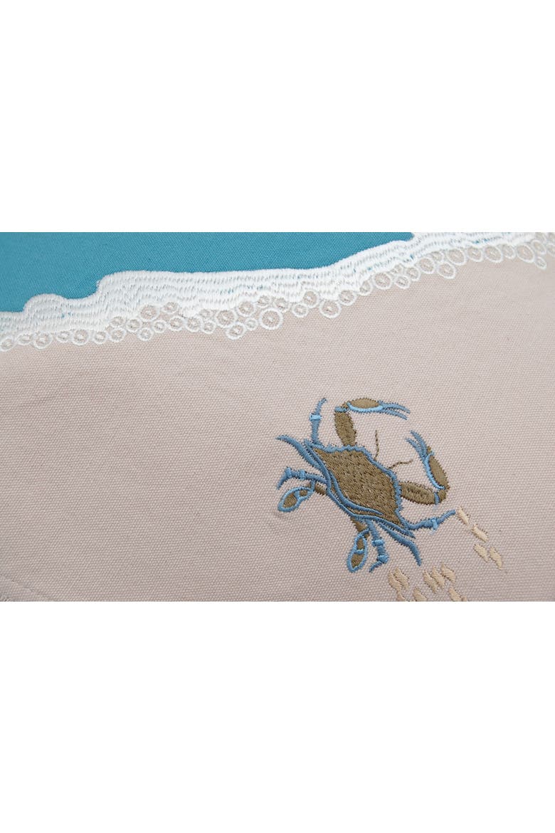 Baby Crab and Beach Waves Coastal Table Runner, Alternate, color, Blue
