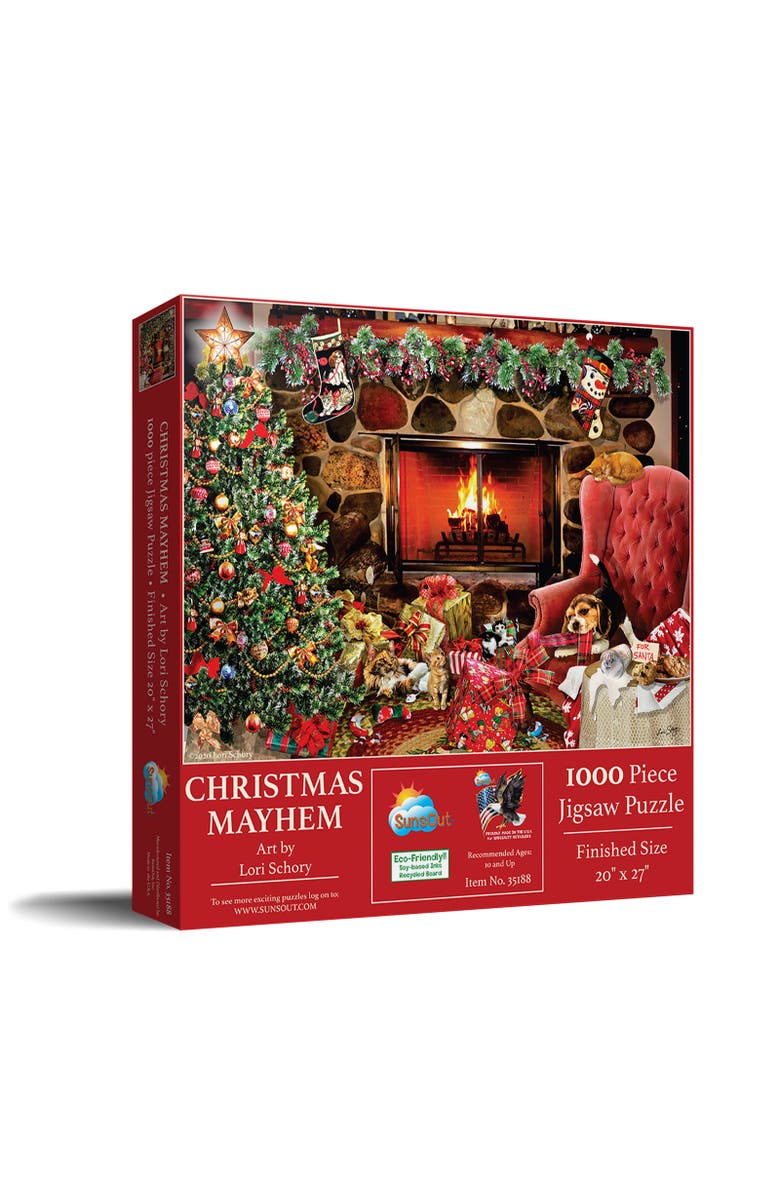 Sunsout Christmas Mayhem 1000 piece Jigsaw Puzzle for Adults, Main, color, Multicolor