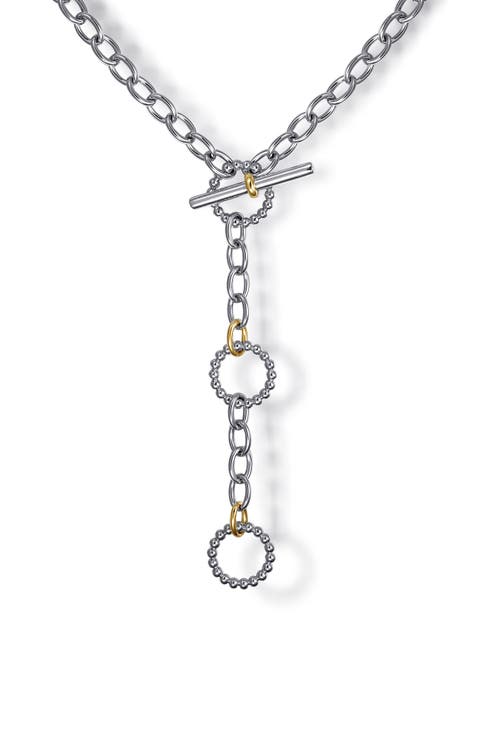 Sterling Silver & 14K Gold Y-Necklace