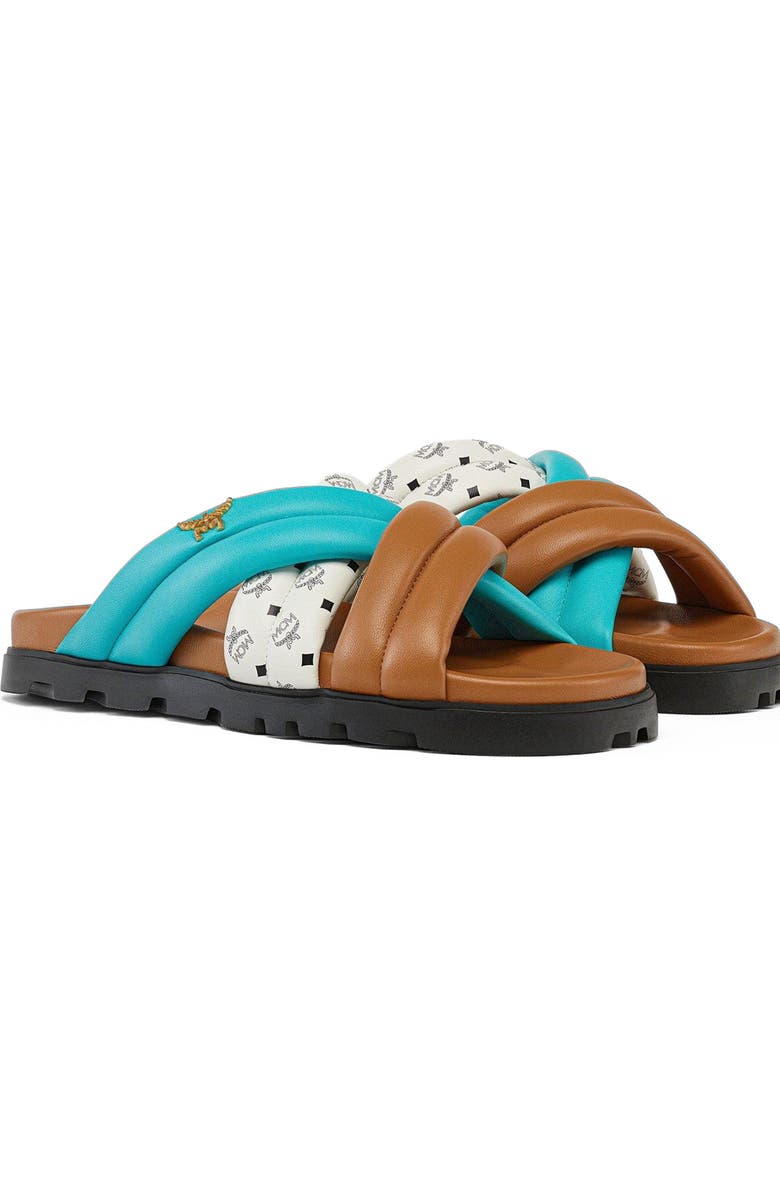MCM Monogram Cross Sandals in Lamb Leather, Main, color,