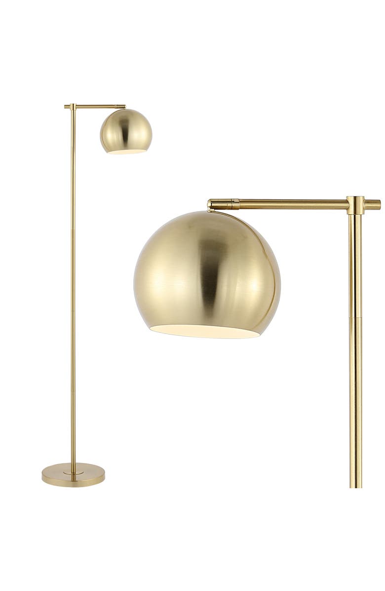 JONATHAN Y Eva Modern Contemporary Iron LED Floor Lamp, Main, color, Brass Gold