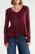 Melrose and Market Long Sleeve Ruffle Sweater