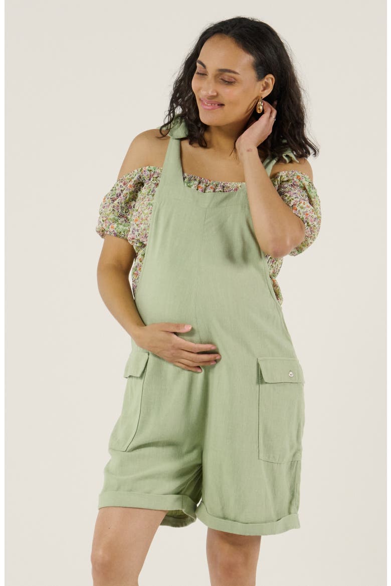 Eloise Maternity Shorts Overall, Main, color, Sage