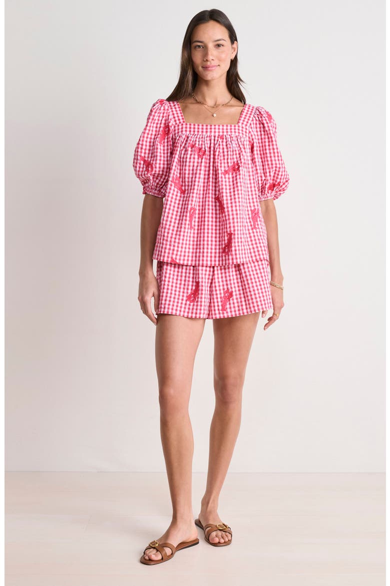 Serena Lobster Appliqué Cotton Gingham Top (Women) | Nordstrom