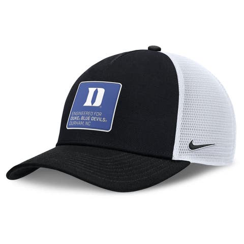 Men's Nike  Black/White Duke Blue Devils 2025 On-Field Rise Engineered Trucker Adjustable Hat