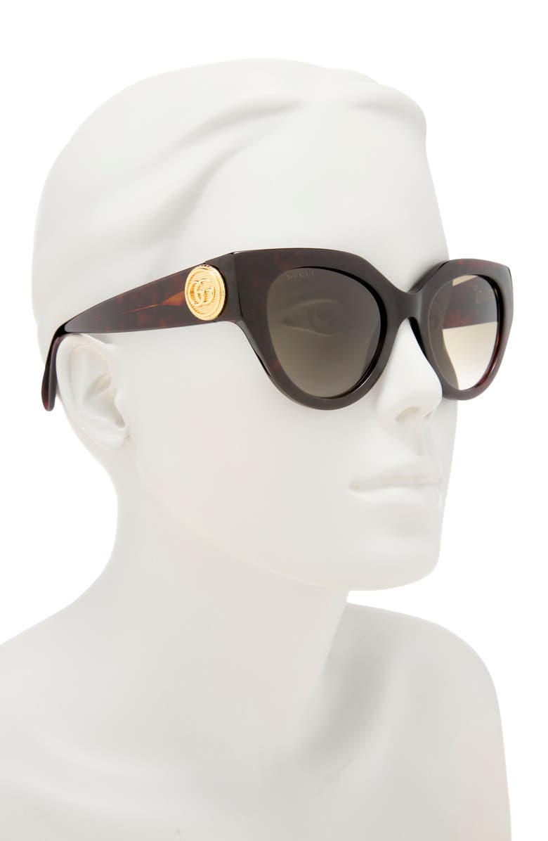 Gucci 52mm Cat Eye Sunglasses, Alternate, color, Havana Havana Brown