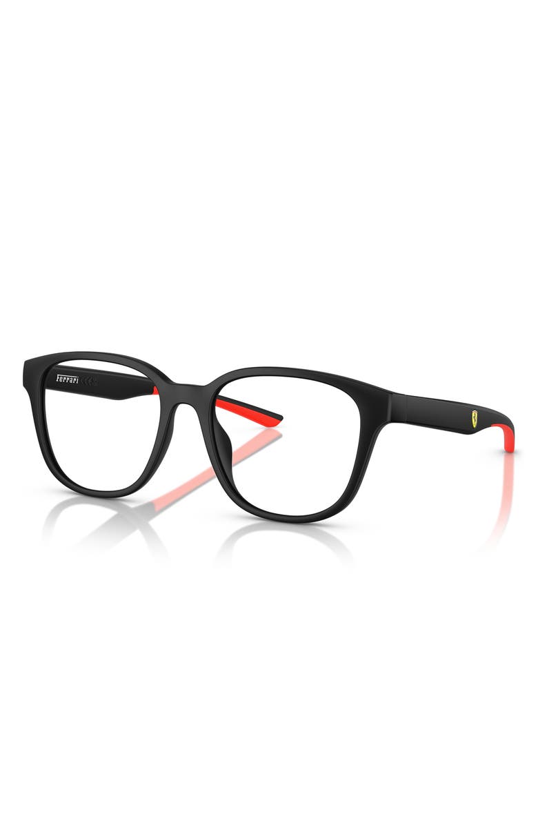 Scuderia Ferrari 54mm Round Optical Glasses, Alternate, color, Matte Black