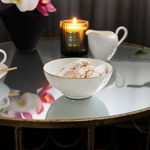 Villeroy & Boch Anmut Gold Fruit Dish In White