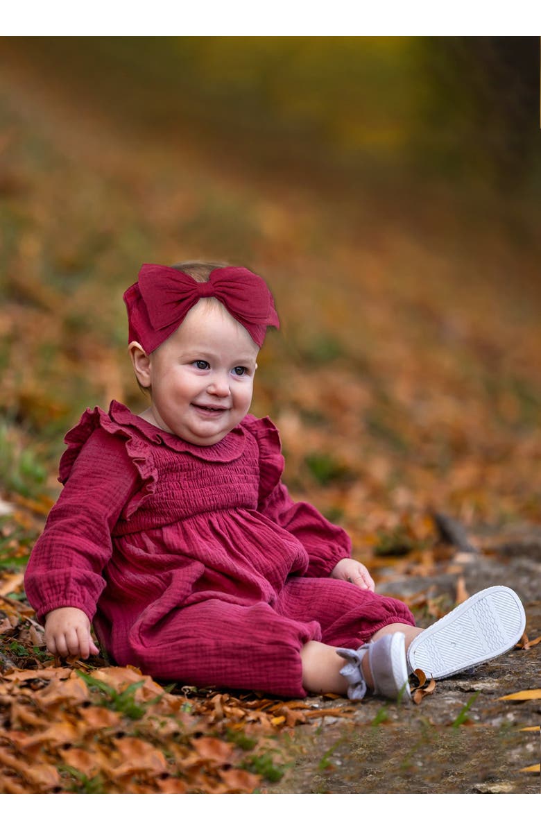 Mabel + Honey Autumn Romper, Alternate, color, Red