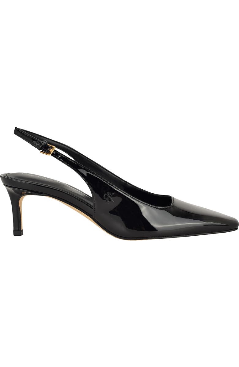 Calvin Klein Sorena Slingback Kitten Heel Pump, Alternate, color, Black Patent