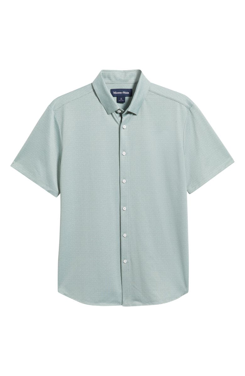 Mizzen+Main Halyard Trim Fit Microprint Short Sleeve Performance Button-Up Shirt, Alternate, color, 