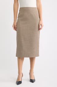 Anne Klein Houndstooth Midi Skirt